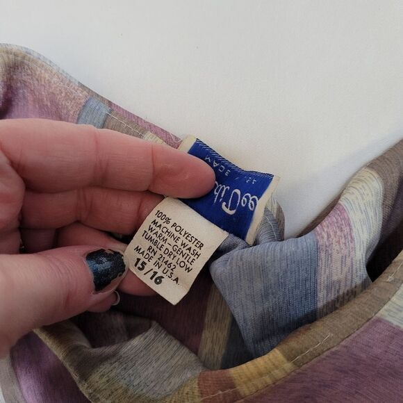 VINTAGE 70s striped short sleeve fit and flare midi day dress M - Picture 9 of 16